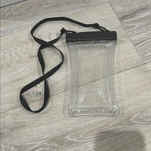 Clear Waterproof floating Phone Pouch with Black Strap